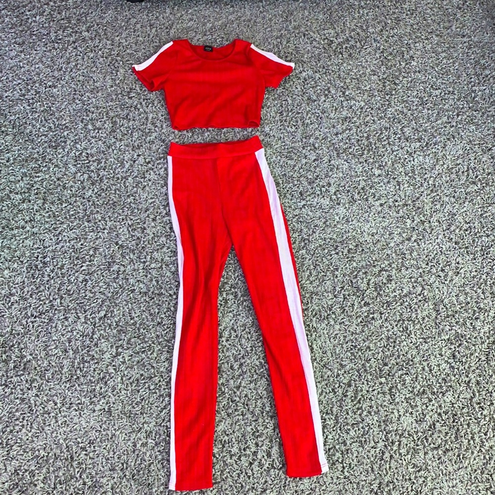 Red Two Piece Outfit
